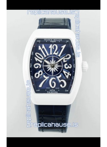 Franck Muller Vanguard Yachting V32 Ceramic Casing Blue Dial/Strap Swiss Replica Watch 