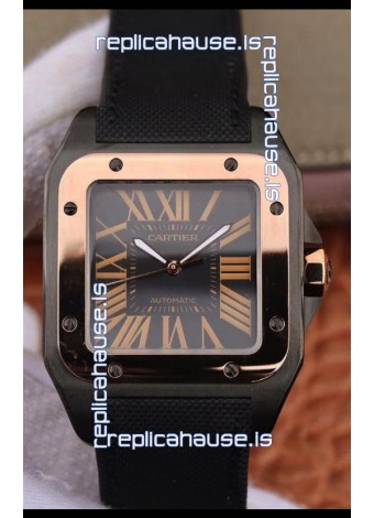 Cartier Santos Titanium Casing Watch in Rose Gold Bezel 1:1 Mirror Quality - Automatic Movement