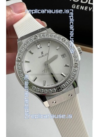 Hublot Classic Fusion Stainless Steel 33MM White Dial Swiss Quartz Movement Watch 1:1 Mirror Quality