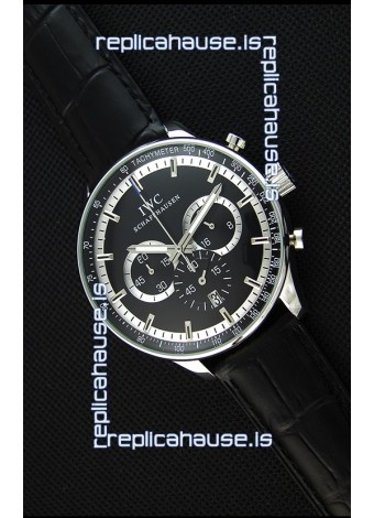 IWC Schaffhausen Japanese Replica Watch Quartz Movement in Black Dial 