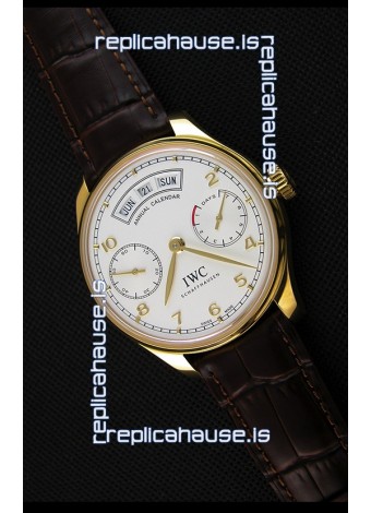 IWC Portugieser Annual Calender White Dial Yellow Gold IW503502 1:1 Mirror Replica 