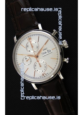 IWC Portofino Chronograph IW391022 White Dial 1:1 Mirror Replica Watch 