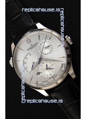 Jaeger LeCoultre Master Geographic Power Reserve Steel Case Steel Dial Swiss Replica Watch 