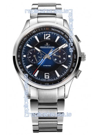 Jaeger LeCoultre Polaris Chronograph Stainless Steel Casing Blue Dial Swiss Replica Watch 