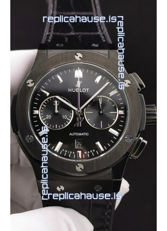 Hublot Classic Fusion Chronograph Ceramic Casing/Bezel Black Dial 1:1 Mirror Replica Watch 