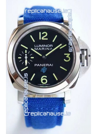 Panerai Marina PAM00777 Logo Acciaio Black Dial in 1:1 Mirror Quality - 904L Steel in Canvas Strap 