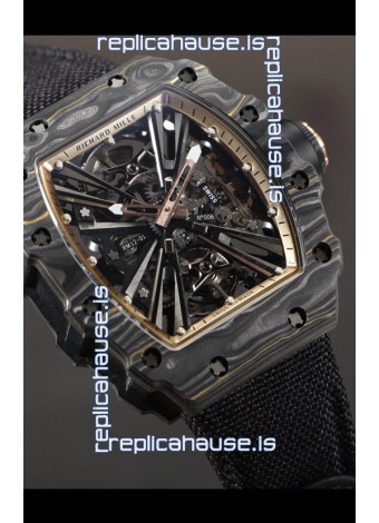 Richard Mille RM12-01 Carbon Fiber Case Genuine Tourbillon Movement 1:1 Mirror Replica Watch