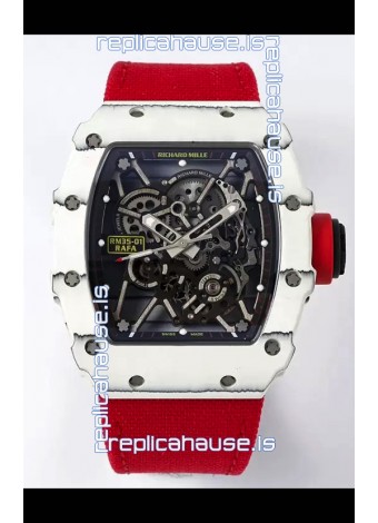Richard Mille RM35-01 Rafael Nadal Carbon Fiber Casing with Genuine Tourbillon Super Clone Watch 