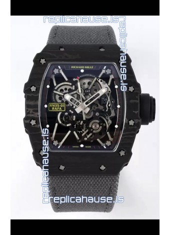 Richard Mille RM35-01 Rafael Nadal Carbon Fiber Casing with Genuine Tourbillon Super Clone Watch 