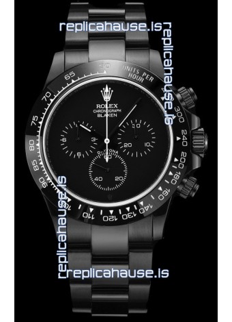 Rolex Daytona Blaken 1:1 Swiss Mirror Replica Black Dial Cal.4130 Movement (WITH BOX) 