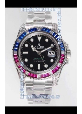 Rolex GMT Masters II Diamonds Swiss watch in 904L Case - 1:1 Mirror Quality