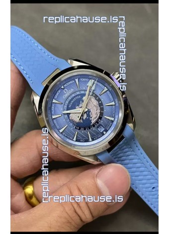 Omega Seamaster Aquaterra 150M Worldtimer Summer Blue 1:1 Mirror Replica Watch