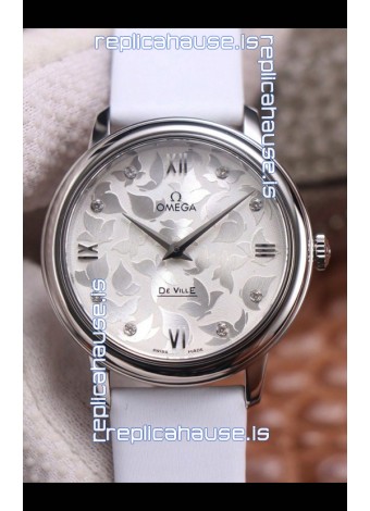 Omega De Ville Floral Dial Swiss Quartz Movement in Steel Casing 