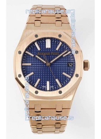 Audemars Piguet Royal Oak 15510 50th Anniversary 41MM Blue Dial Rose Gold 41MM 1:1 Mirror Replica