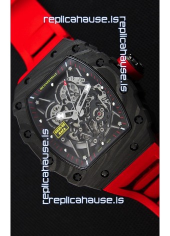 Richard Mille RM35-2 Rafael Nadal Forged Carbon Case with Red Rubber Strap