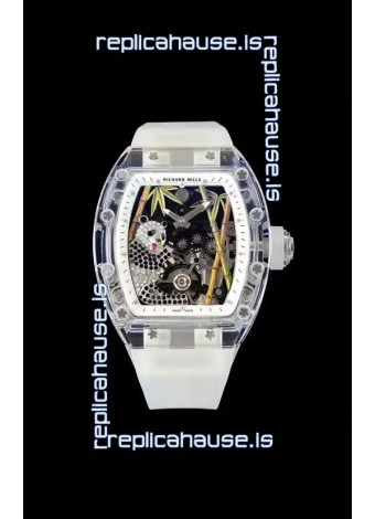 Richard Mille RM26-01 Tourbillon Panda Transparent Sapphires Casing Watch - Super Clone Replica