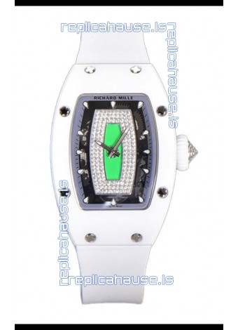 Richard Mille RM007 White Ceramic Green Dial Automatic Superclone Swiss Replica Watch
