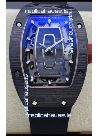 Richard Mille RM07 Black Carbon Casing Black Strap 1:1 Superclone Swiss Replica Watch 