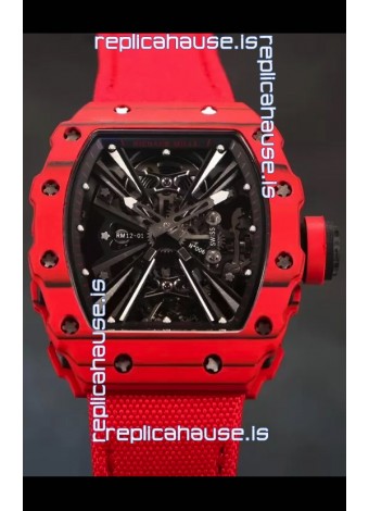 Richard Mille RM12-01 Carbon Fiber Case Genuine Tourbillon Movement 1:1 Mirror Replica Watch