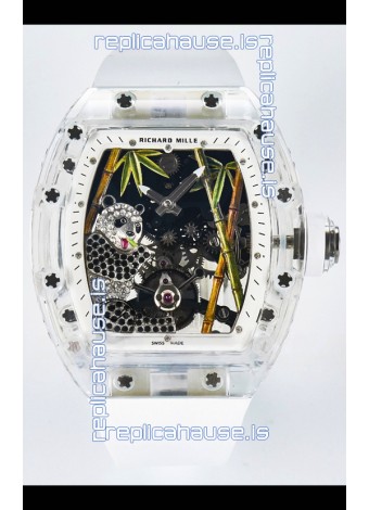 Richard Mille RM26-01 Tourbillon Panda Transparent Sapphires Casing Watch - Super Clone Replica