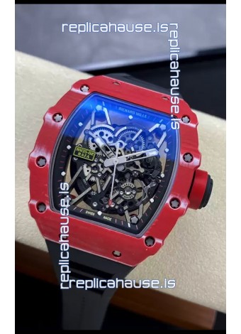 Richard Mille RM35-02 Rafael Nadal Red Carbon Fiber Casing with Genuine Tourbillon Super Clone Watch