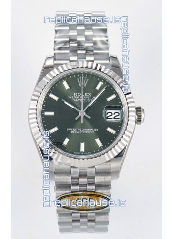 Rolex Super Clone Datejust ETA 2688 Movement 31MM Stainless Steel Case Green Dial Watch