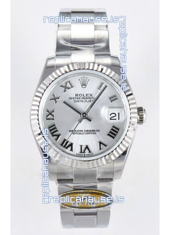 Rolex Super Clone Datejust ETA 2688 Movement 31MM Stainless Steel Case Steel Roman Dial Watch