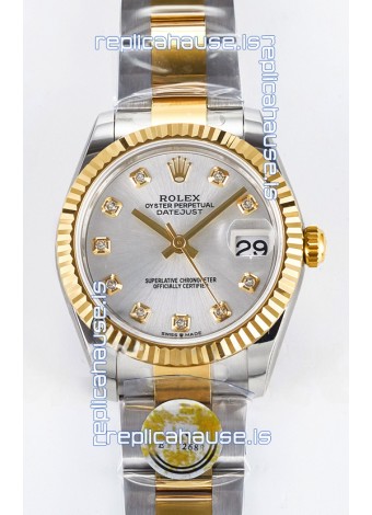 Rolex Super Clone Datejust ETA 2688 Movement 31MM Two Tone Yellow Gold Swiss Silver Dial