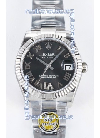 Rolex Super Clone Datejust ETA 2688 Movement 31MM Stainless Steel Grey Dial Watch 