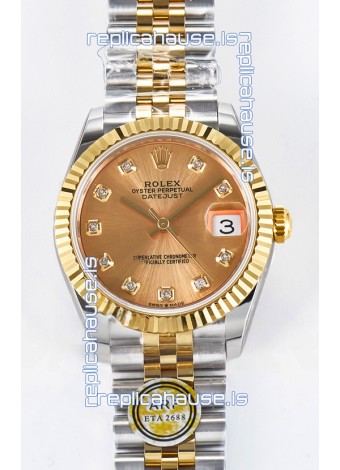 Rolex Super Clone Datejust ETA 2688 Movement 31MM Two Tone Yellow Gold Casing and Dial 