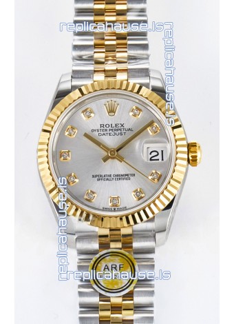 Rolex Super Clone Datejust ETA 2688 Movement 31MM Two Tone Yellow Gold Steel Dial