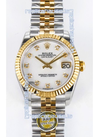Rolex Super Clone Datejust ETA 2688 Movement 31MM Two Tone Yellow Gold Mother of Peal Dial