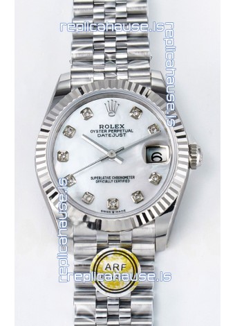 Rolex Super Clone Datejust ETA 2688 Movement 31MM Stainless Steel Pearl Dial Watch 