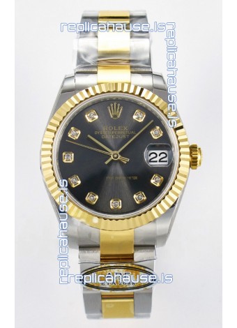 Rolex Super Clone Datejust ETA 2688 Movement 31MM Two Tone Yellow Gold Grey Dial