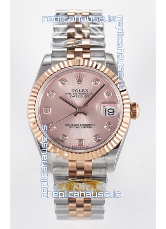 Rolex Super Clone Datejust ETA 2688 Movement 31MM Two Tone Rose Gold Swiss Champange Dial