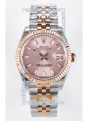 Rolex Super Clone Datejust ETA 2688 Movement 31MM Two Tone Rose Gold Swiss Champange Dial
