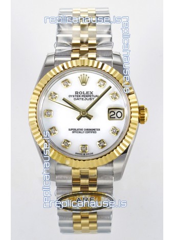Rolex Super Clone Datejust ETA 2688 Movement 31MM Two Tone Yellow Gold Swiss White Dial