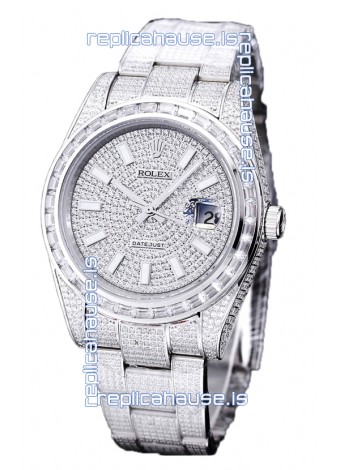 Rolex Datejust 41MM Swiss Replica - Iced Out Edition in Diamonds Dial 