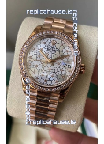 Rolex Datejust M278248 31MM Swiss Replica in Gold - Motif Dial 1:1 Mirror Quality