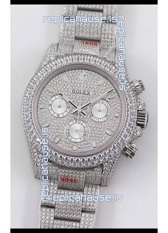 Rolex Cosmograph Daytona 904L Steel ICED OUT Cal.4130 Movement - 904L Steel Watch