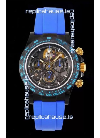 Rolex Daytona Blaken Blue 1:1 Swiss Mirror Replica Skeleton Dial Cal.4130 Movement
