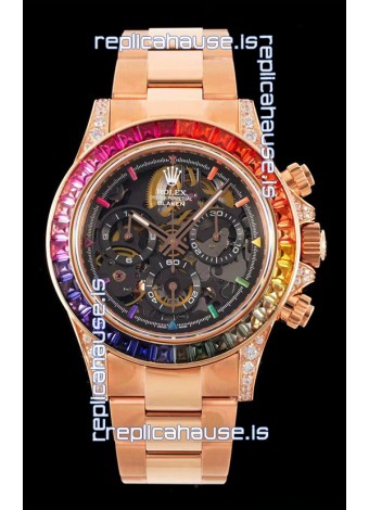 Rolex Daytona Blaken Gold 1:1 Swiss Mirror Replica Skeleton Dial Cal.4130 Movement