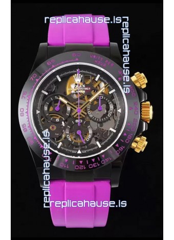 Rolex Daytona Blaken Pink 1:1 Swiss Mirror Replica Skeleton Dial Cal.4130 Movement