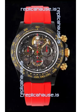 Rolex Daytona Blaken Red 1:1 Swiss Mirror Replica Skeleton Dial Cal.4130 Movement