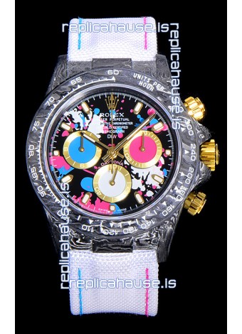 Rolex Daytona DiW Motley Lady Unique Forged Carbon Casing Swiss Replica Watch