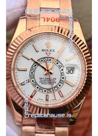 Rolex Sky-Dweller Everose Gold Oyster 42MM 1:1 Mirror Replica Watch 