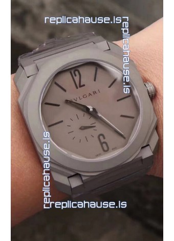 Bvlgari Octo Finissmo Edition 1:1 Mirror Replica Sandblasted Ceramic Casing and Strap 