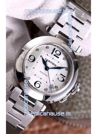 Pasha De Cartier 1:1 Mirror Quality Automatic Swiss Replica Watch 32MM - Steel Dial