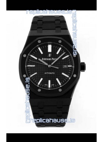Audemars Piguet Royal Oak PVD Coated Swiss Replica Watch 3120 Swiss Movement - Black Dial 