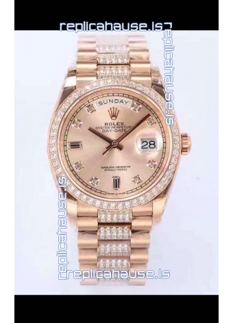 Rolex Day Date Presidential Rose Gold Watch 36MM - Rose Gold Dial 1:1 Mirror Quality Watch